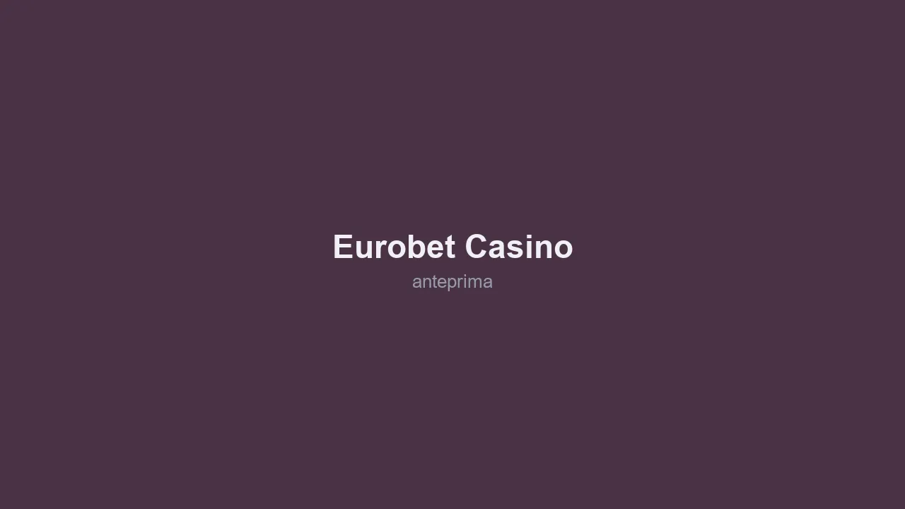 Schermata di Eurobet Casino