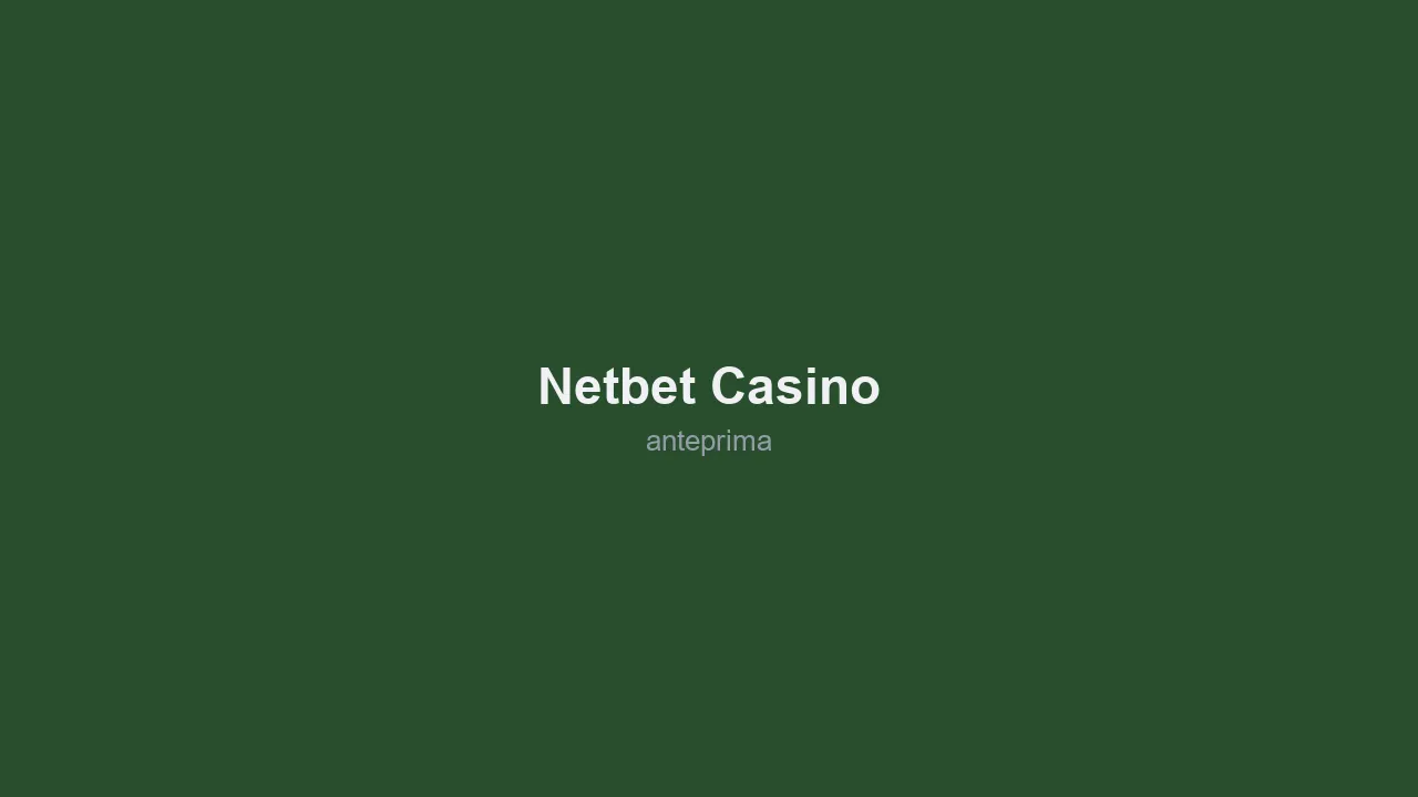Schermata di Netbet Casino