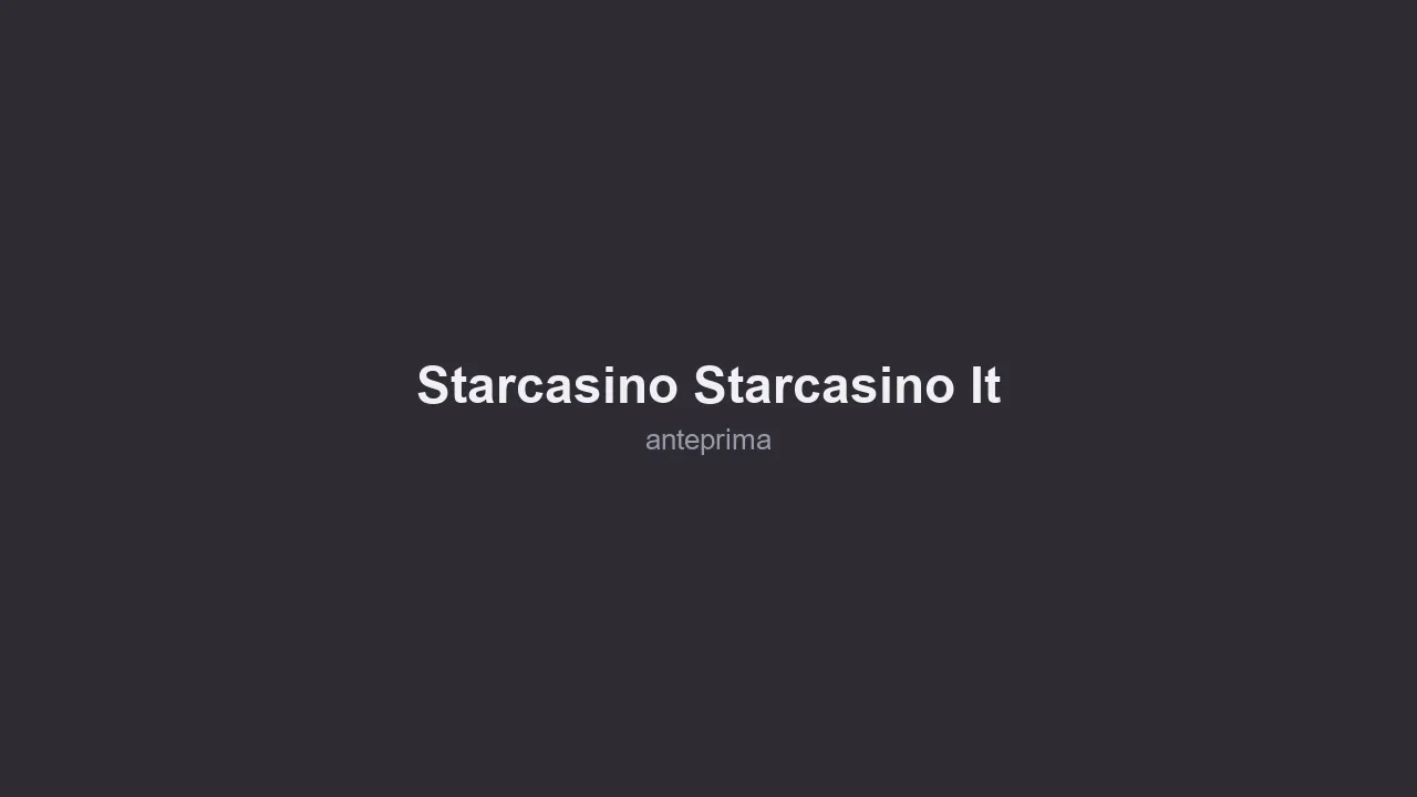 Schermata di StarCasino (Starcasino.it)