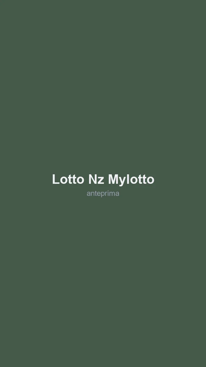 Migliori Casino Nuova Zelanda 2026 2 Schermata di Lotto NZ (MyLotto)