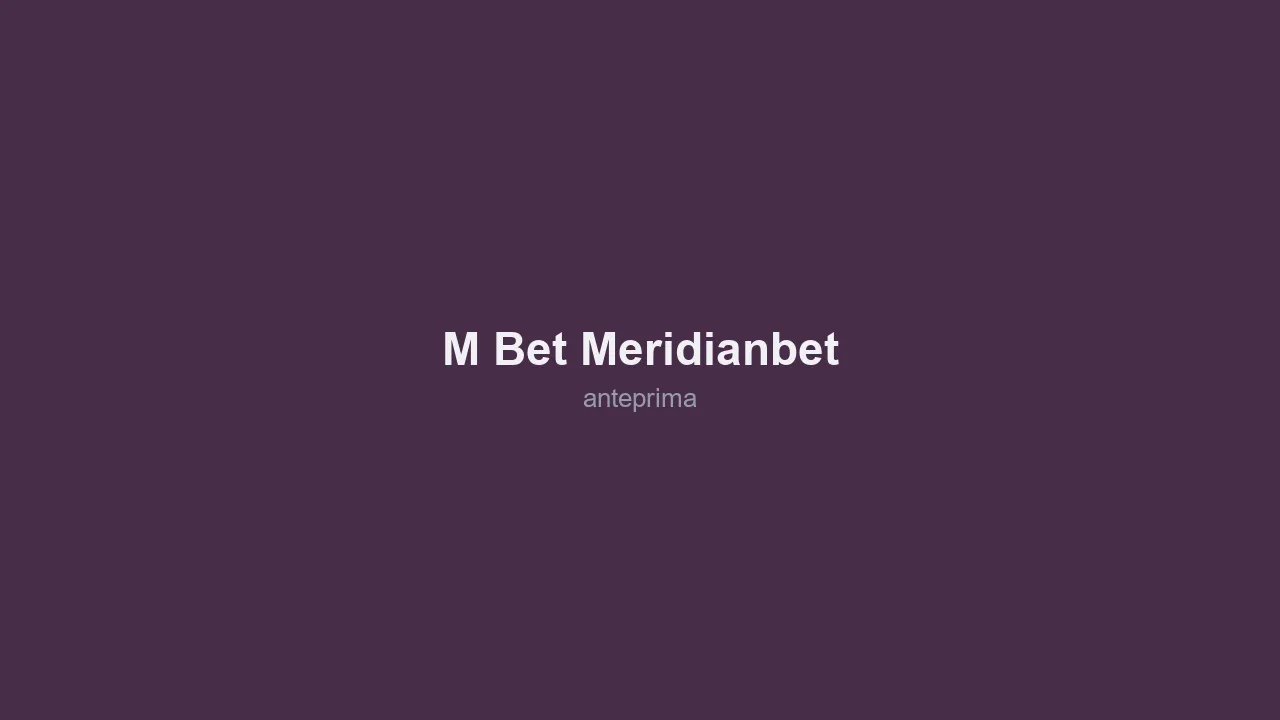 Schermata di M-Bet (Meridianbet)