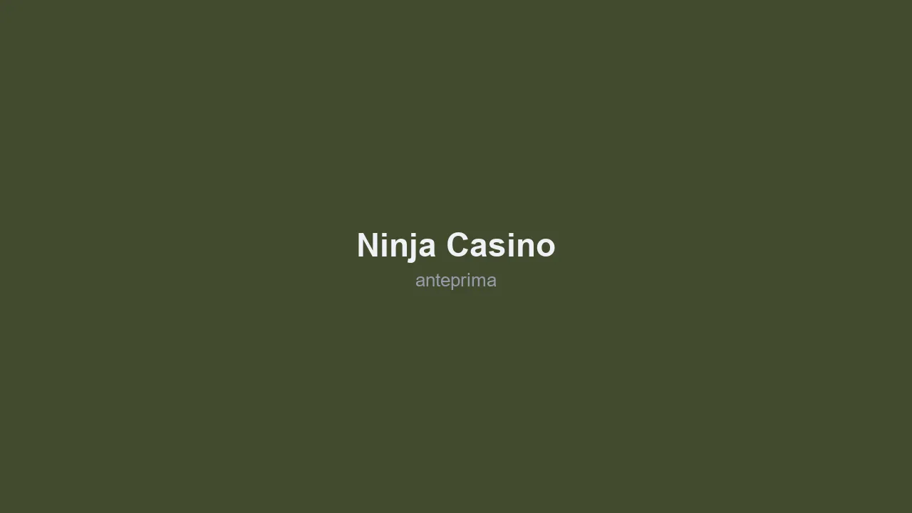 Schermata di Ninja Casino