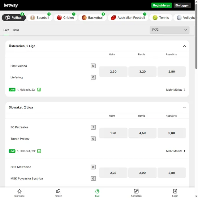 Migliori Siti Scommesse Tedeschi: Germania 2026 31 Schermata 2 di Betway