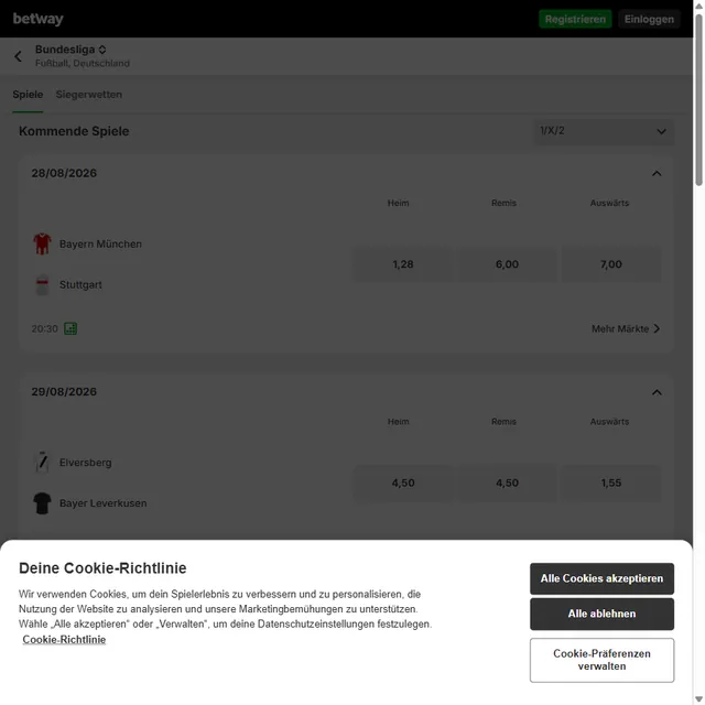 Schermata 3 di Betway