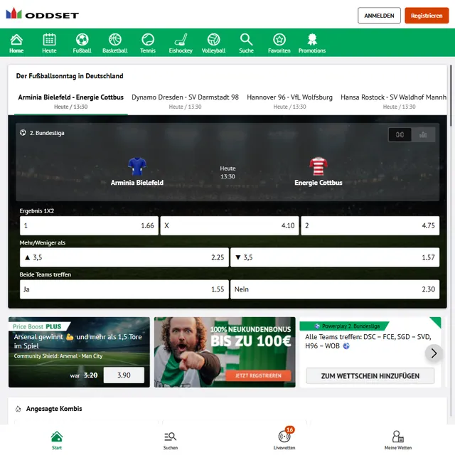 Migliori Siti Scommesse Tedeschi: Germania 2026 24 Schermata 1 di Oddset