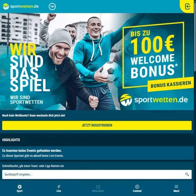 Migliori Siti Scommesse Tedeschi: Germania 2026 33 Schermata 1 di Sportwetten.de