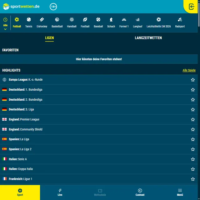Migliori Siti Scommesse Tedeschi: Germania 2026 34 Schermata 2 di Sportwetten.de