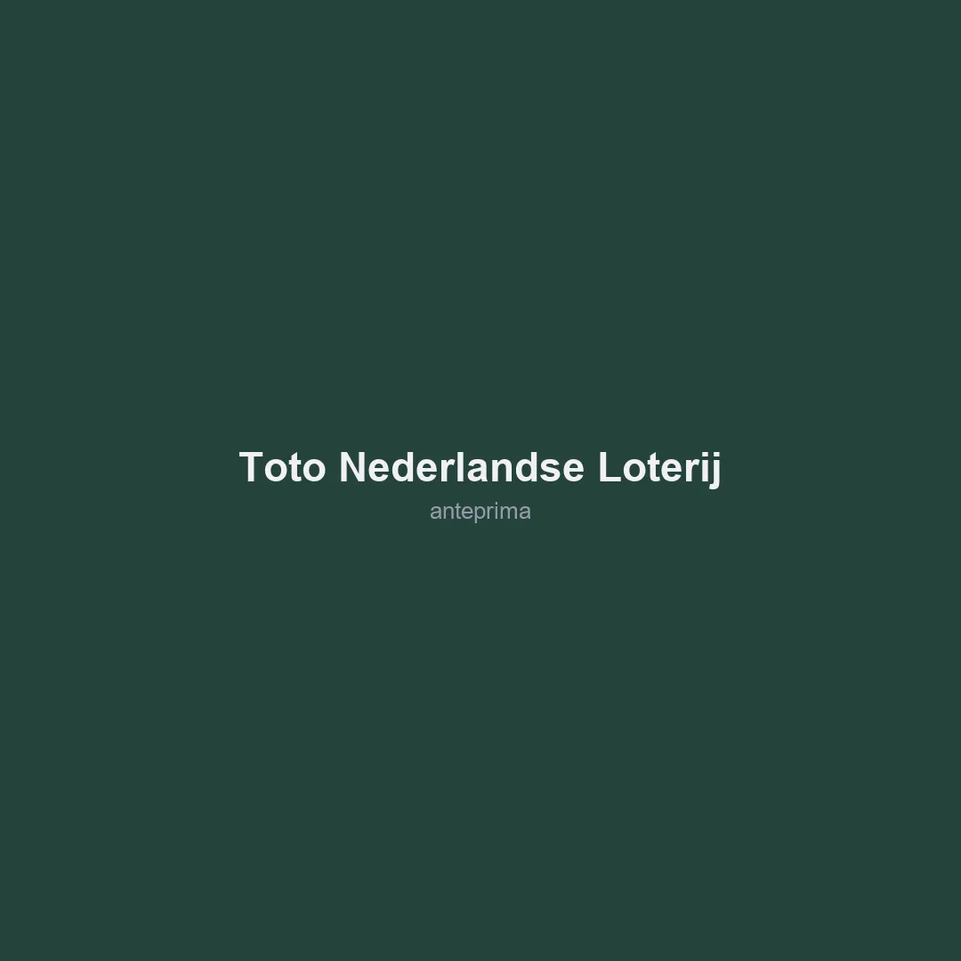 Migliori Siti Scommesse Paesi Bassi 2026 5 Schermata di Toto (Nederlandse Loterij)